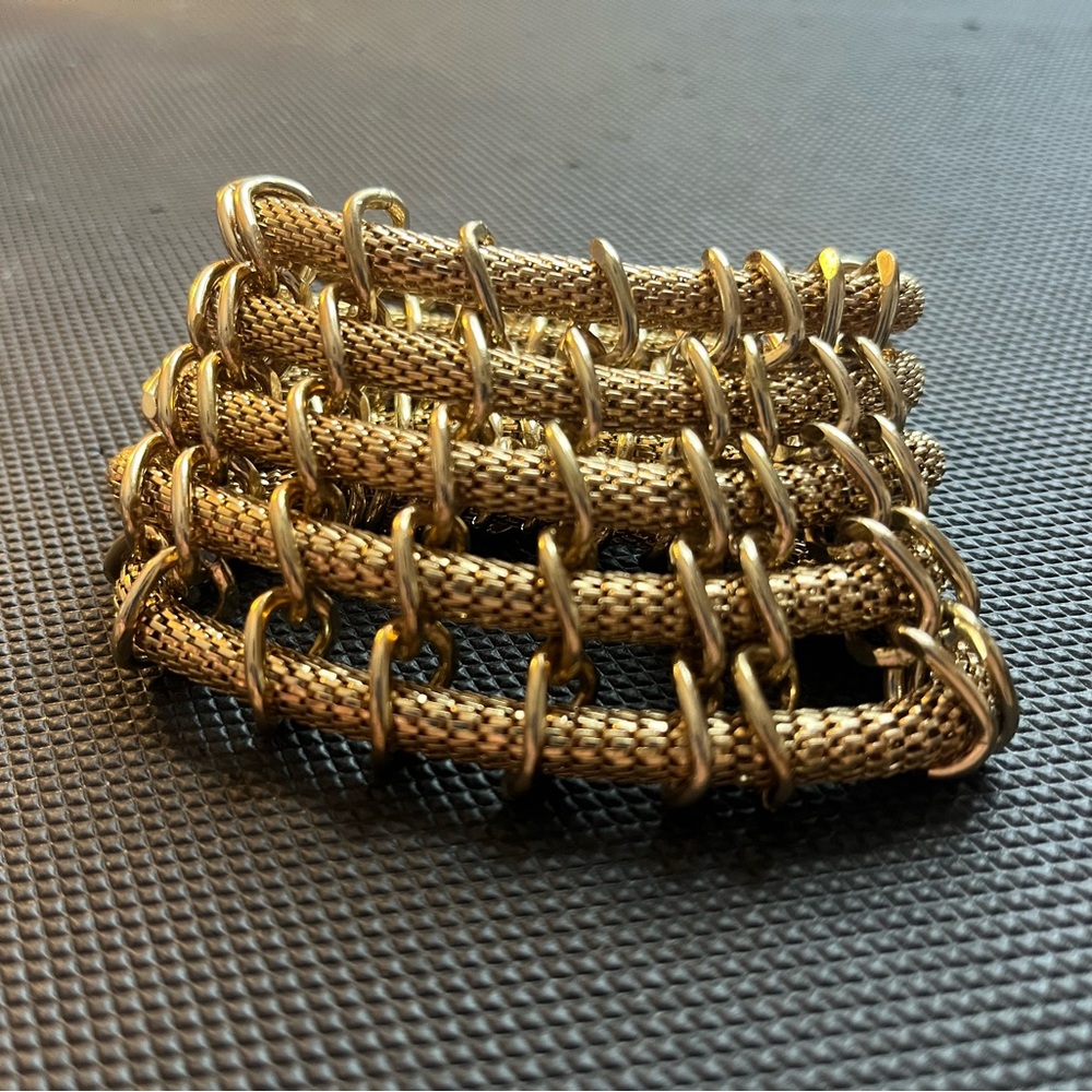 Gold-Tone Multi-Strand Mesh Link Bracelet